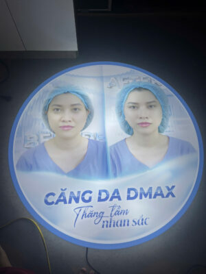 hộp đèn không viền tròn mica