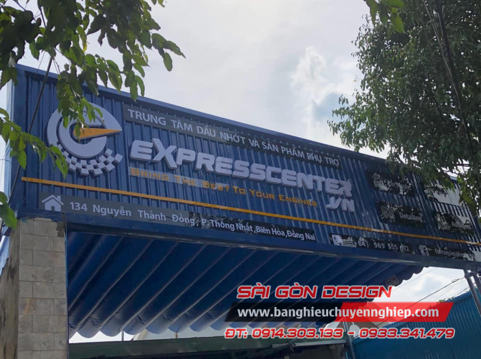 bảng hiệu tôn sóng garage xe tại tân phú