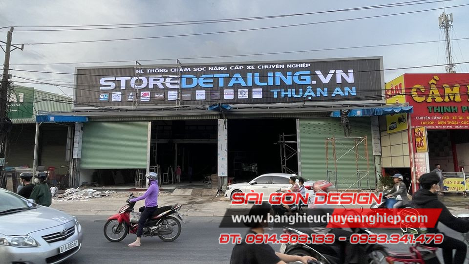 bảng hiệu tôn sóng garage xe tại bình dương