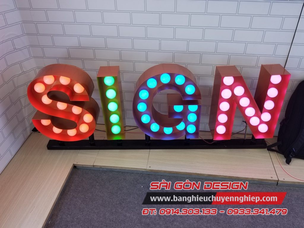 chữ nổi đèn led bulb